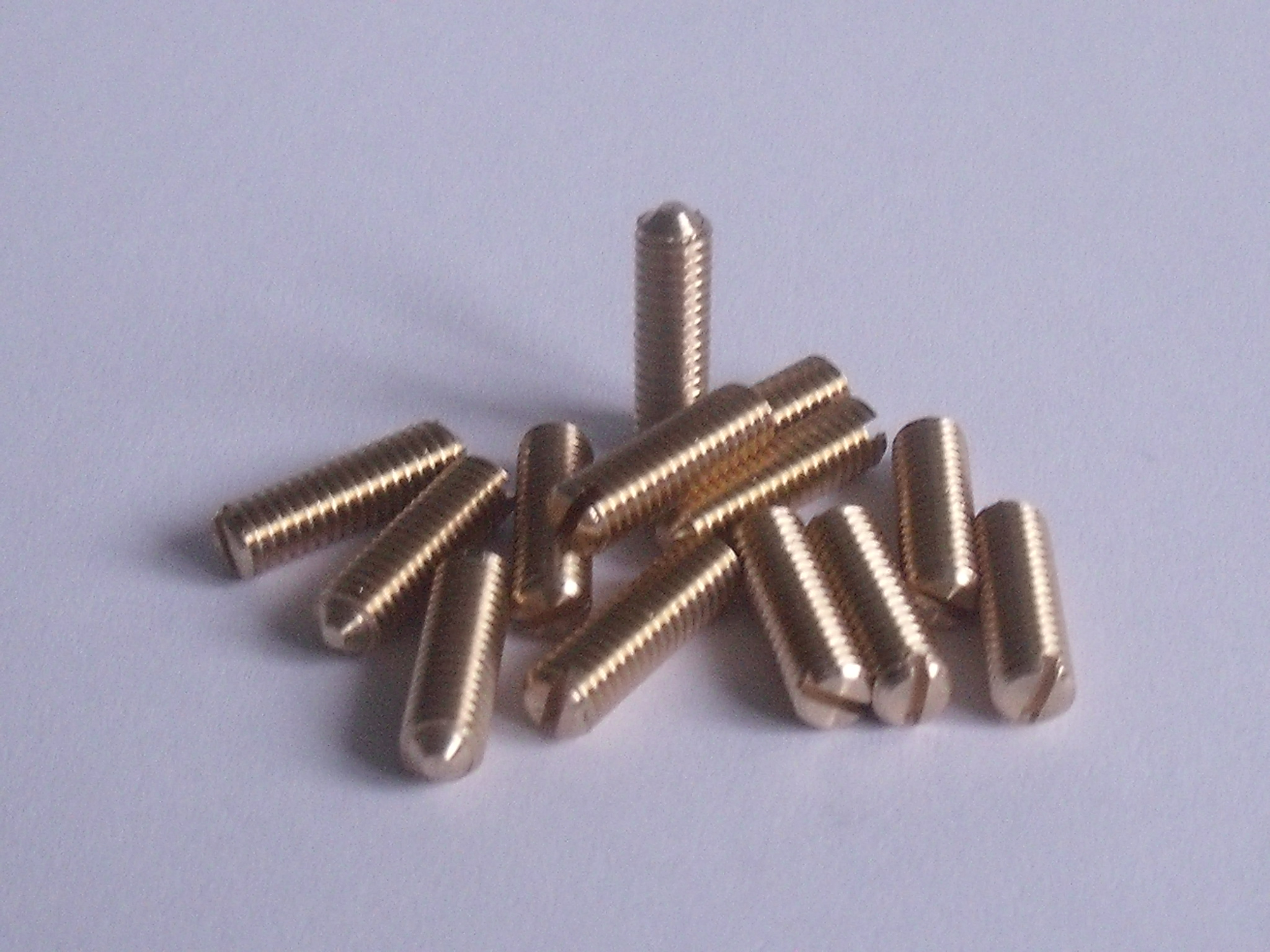 Metric Brass Slot Grub screws, small brass slot grubs, small Brass